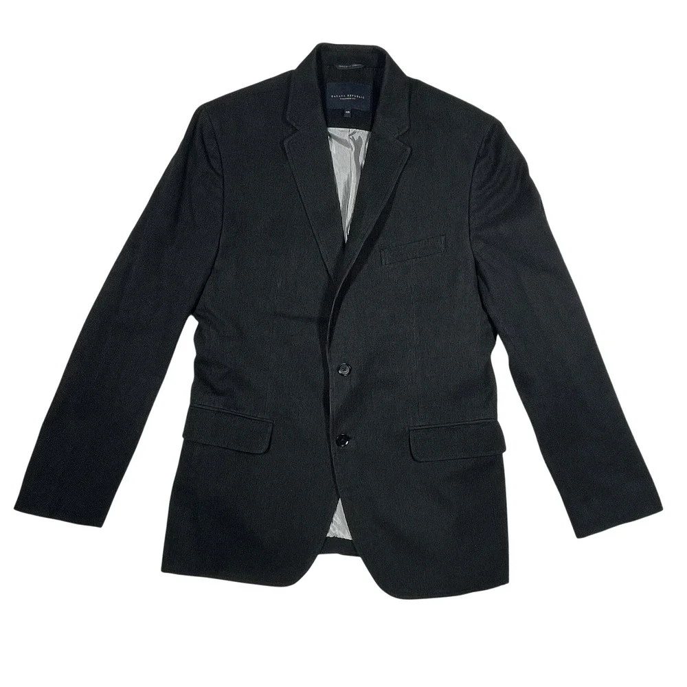 Banana Republic Blazer Mens 42R Charcoal Grey Tailored Fit Cotton‎ Sport Coat